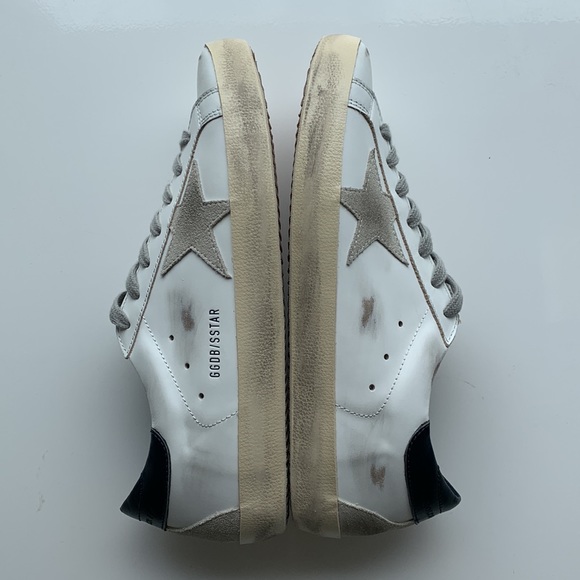 Golden Goose | White & Dark Blue SuperStar low top Leather Sneaker - Picture 6 of 13
